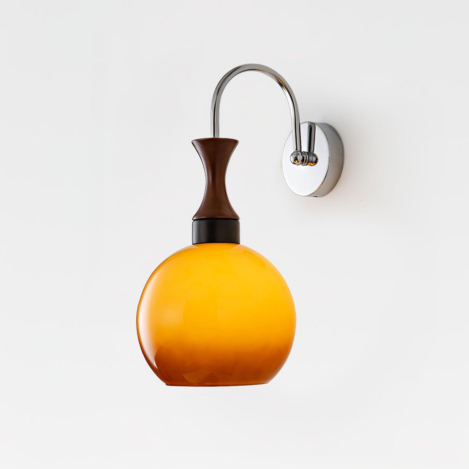 Orbique Wall Sconce ∅ 7.1″ x H 14.2″ / Dia 18cm x H 36cm / Chrome & Yellow Wall lamp