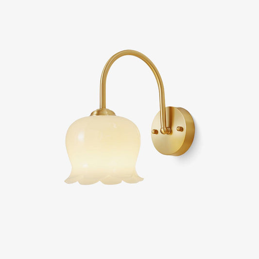 Orchids Wall Lamp ∅ 5.9″ x H 11.8″ / Dia 15cm x H 30cm / Brass & White Wall lamp