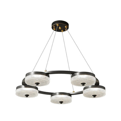 Orion Ring Chandelier ∅ 23.6″ x H 5.9″ / Black / Three-Color Changing Light Chandelier