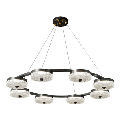Orion Ring Chandelier ∅ 31.5″ x H 5.9″ / Black / Three-Color Changing Light Chandelier