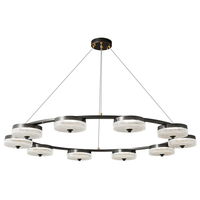 Orion Ring Chandelier ∅ 39.4″ x H 5.9″ / Black / Three-Color Changing Light Chandelier