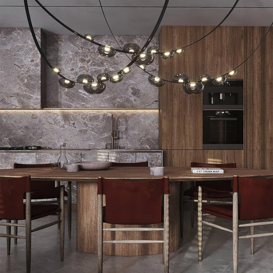Orvyn Leather Arc Chandelier