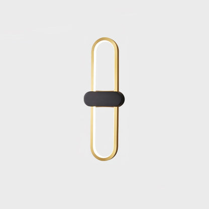 Oval LED Wall Lamp ∅ 5.1″ x H 15.7″ / Dia 13cm x H 40cm / Gold & Black / Warm Light Wall lamp