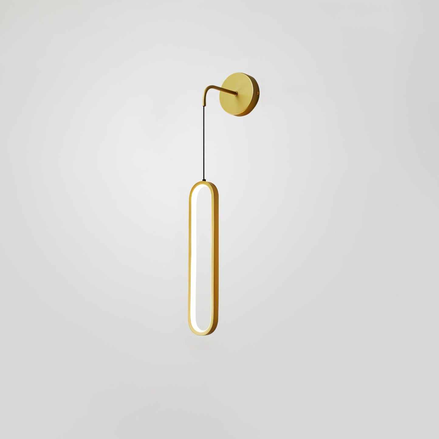 Oval LED Brass Wall Lamp Dia 9cm x H 68cm / ∅ 3.5″ x H 26.8″ / Brass / Three-Color Changing Light Wall lamp