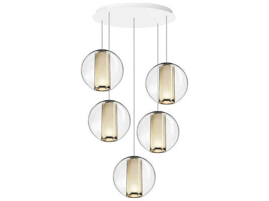 Pablo Bel Occhio 5-Light Globe Chandelier with Acrylic Spheres and Inner Diffusers