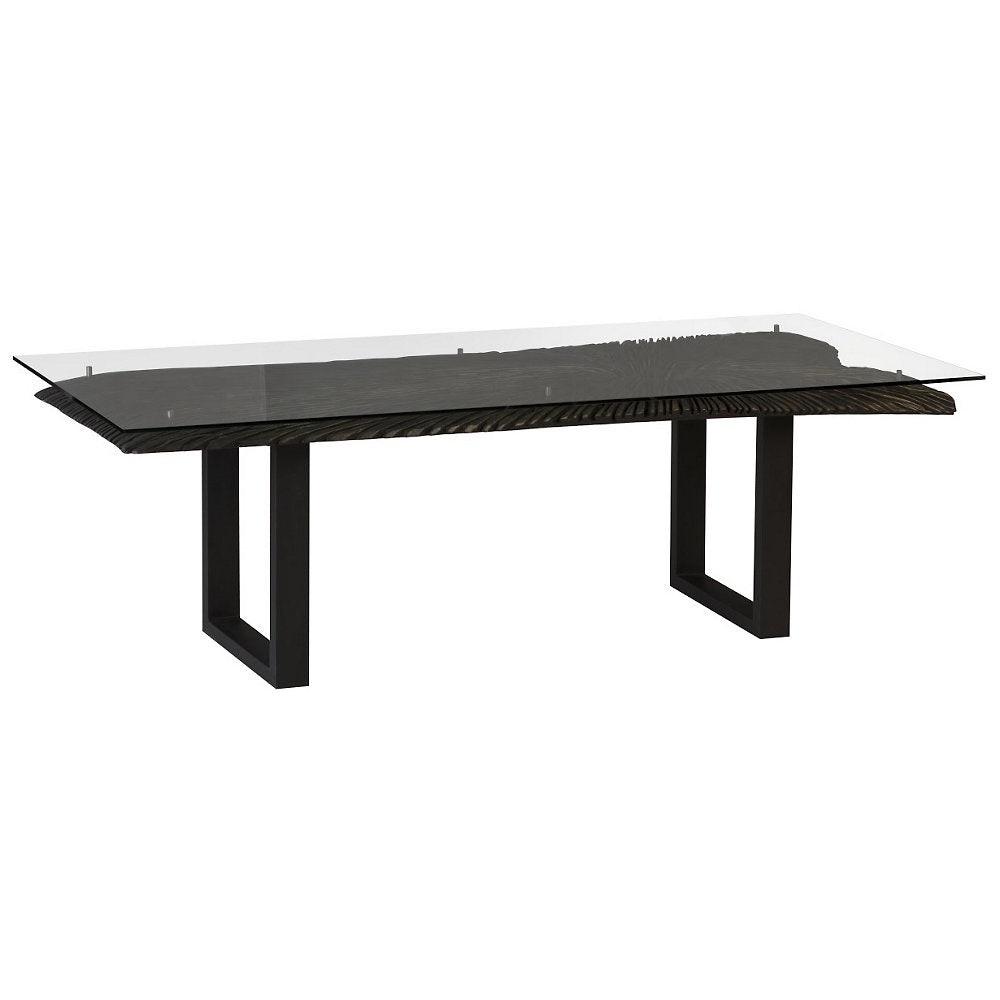 Chainsaw Dining Table with Glass
