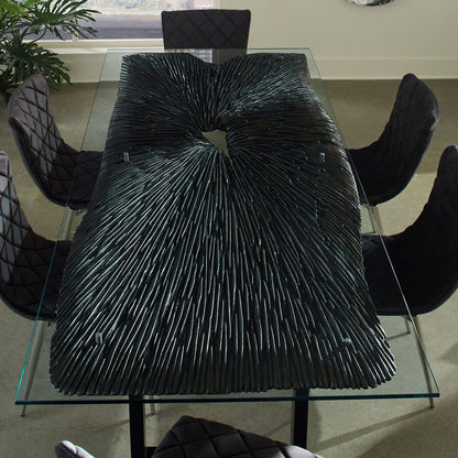 Chainsaw Dining Table with Glass