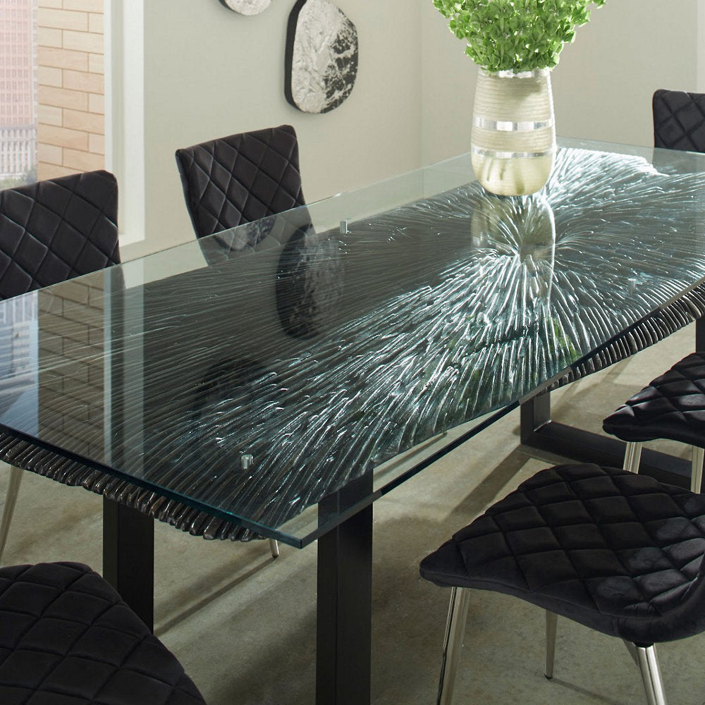 Chainsaw Dining Table with Glass