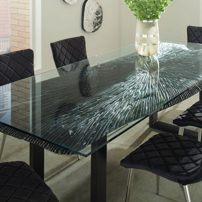 Chainsaw Dining Table with Glass