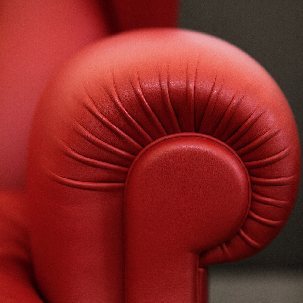 1919 Upholstered Armchair with Cup Holder