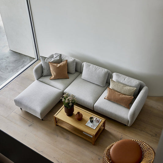 Aura 3-Seater High Armrest Sofa with Chaise Lounge, Left