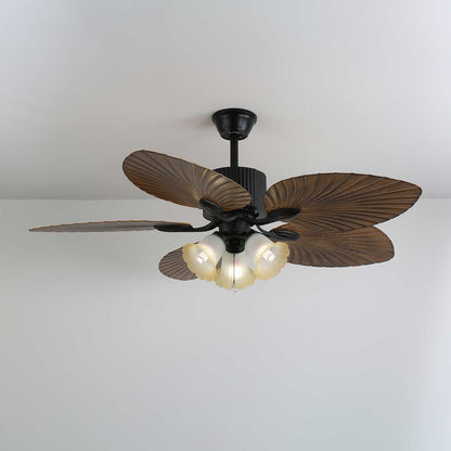 Palm Whisper Tropical Ceiling Fan Light