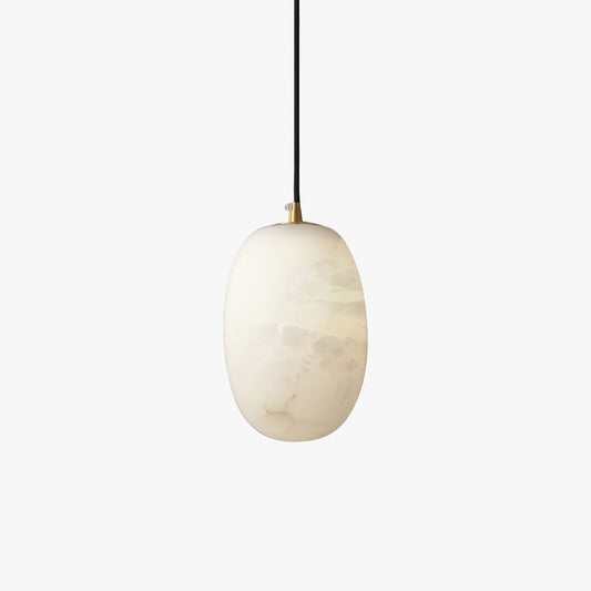 Pebble Alabaster Pendant Lamp ∅ 3.9″ x H 5.9″ / Dia 10cm x H 15cm / Brass & White Pendant light