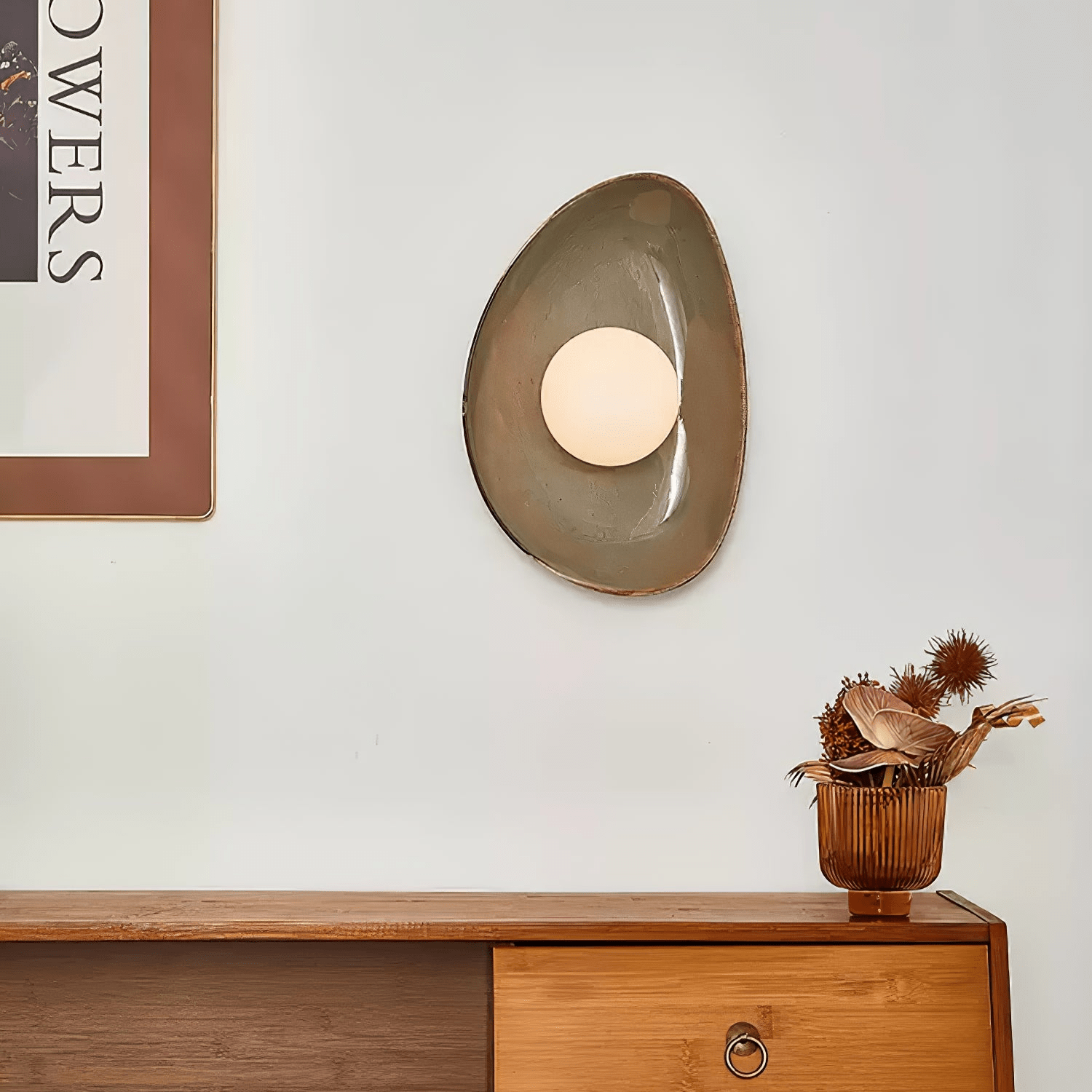 Pebble Disc Wall Light ∅ 7.9″ x H 11.8″ / Taupe 1001 Wall lamp