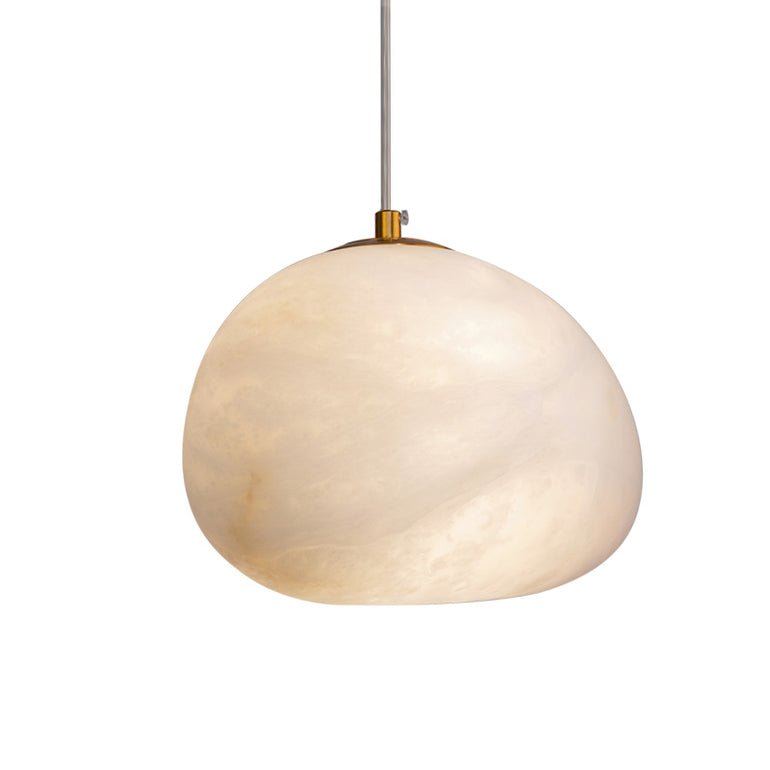 Pebbles Alabaster Pendant Lamp Model A: ∅ 9.1″ x H 5.9″ / Brass & White 1001 pendant Lamp