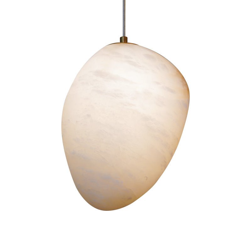 Pebbles Alabaster Pendant Lamp Model B: ∅ 7.5″ x H 9.8″ / Brass & White 1001 pendant Lamp