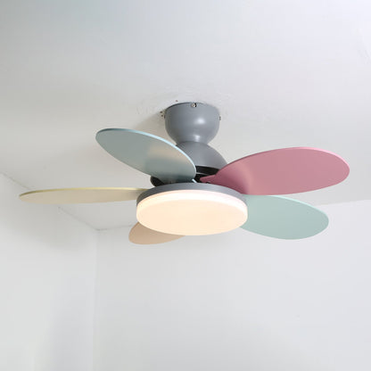 Petalo Ceiling Fan Light Grey & Colourful ∅ 35.4″ x H 11.0″ / Three-color Changing Light