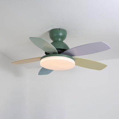 Petalo Ceiling Fan Light Green & Colourful ∅ 39.4″ x H 11.0″ / Three-color Changing Light