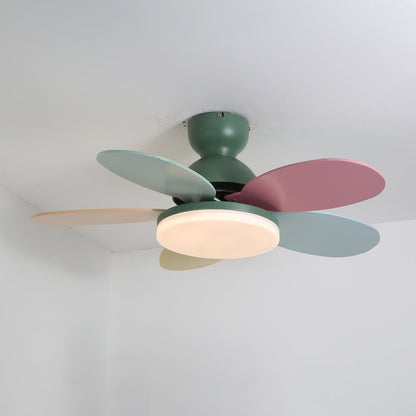 Petalo Ceiling Fan Light Green & Colourful ∅ 35.4″ x H 11.0″ / Three-color Changing Light
