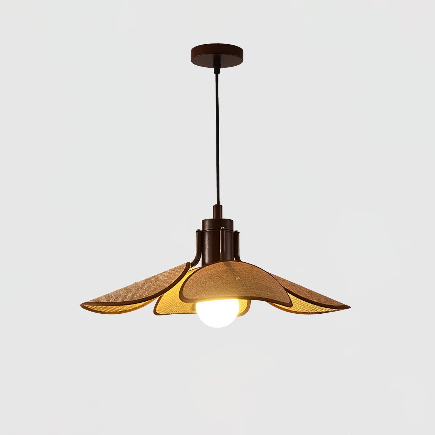Petal Bloom Pendant Light Model A ∅ 20.5″ x H 8.7″ / Walnut Color & Light Brown Pendant light