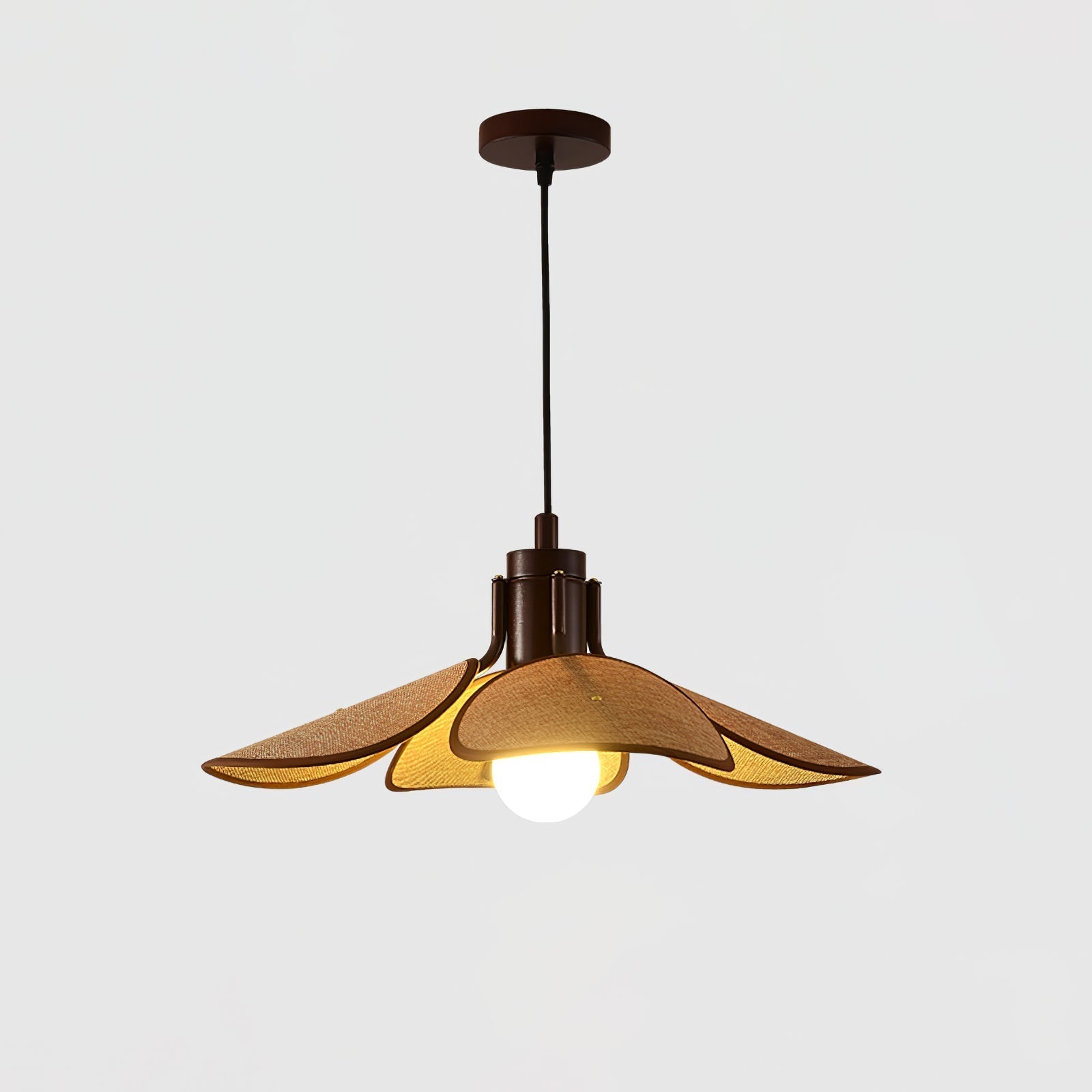 Petal Bloom Pendant Light Model A ∅ 20.5″ x H 8.7″ / Walnut Color & Light Brown Pendant light