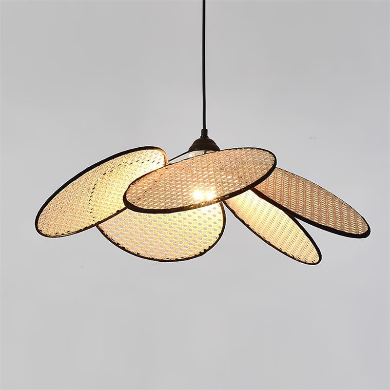 Petals Rattan Pendant Lamp ∅ 25.6″ x H 7.8″ / Nature rattan Pendant light