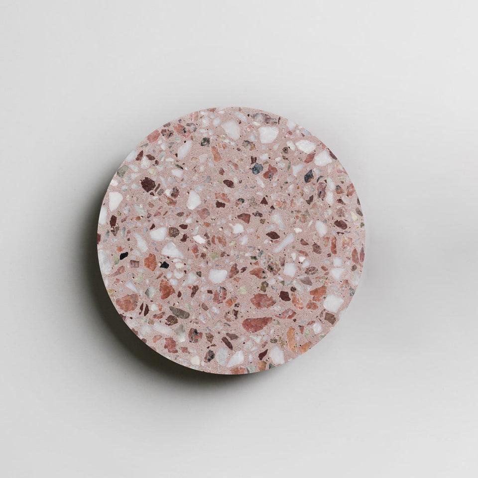 Pin Wall Lamp ∅ 7.1″ x H 1.6″ / Dia 18cm x H 4cm / Red Terrazzo / Warm Light Wall lamp
