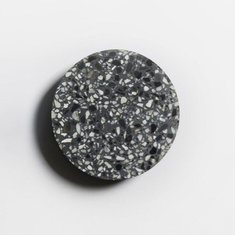 Pin Wall Lamp ∅ 7.1″ x H 1.6″ / Dia 18cm x H 4cm / Black Terrazzo / Warm Light Wall lamp