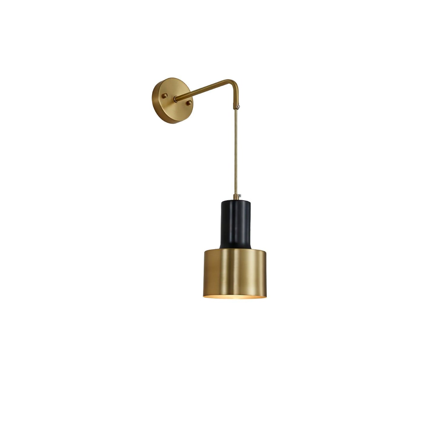 Pino Single Wall Lamp ∅ 4.7″ x H 17.7″ / Dia 12cm x H 45cm / Brass & Black Wall lamp