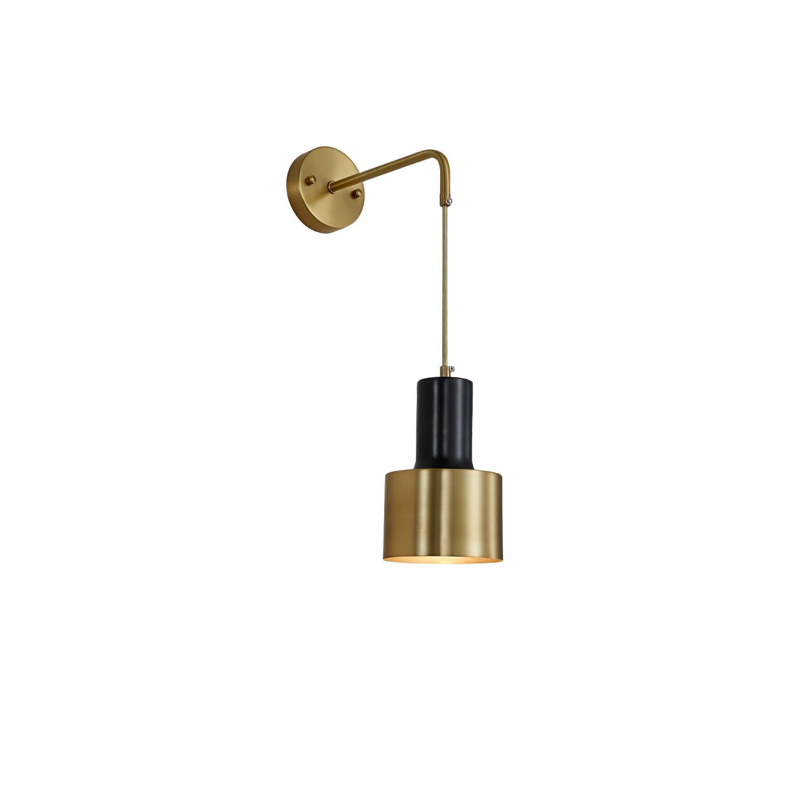 Pino Single Wall Lamp ∅ 4.7″ x H 17.7″ / Dia 12cm x H 45cm / Brass & Black Wall lamp