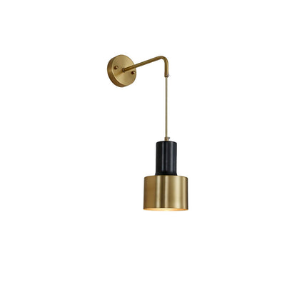 Pino Single Wall Lamp ∅ 4.7″ x H 17.7″ / Dia 12cm x H 45cm / Brass & Black Wall lamp