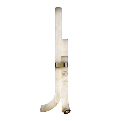 Piped Alabaster Floor Lamp ∅ 17.7″ x H 59.1″ / Dia 45cm x H 150m / Warm Light / US Plug Floor lamp