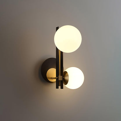 Planeta Wall Lamp ∅ 10.6″ x H 13.7″ / Dia 27cm x H 35cm / Brass + Black Wall lamp