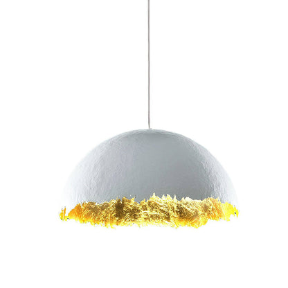 Postkrisi Pendant Light ∅ 15.7″ x H 8.7’’ / White & Gold Pendant light