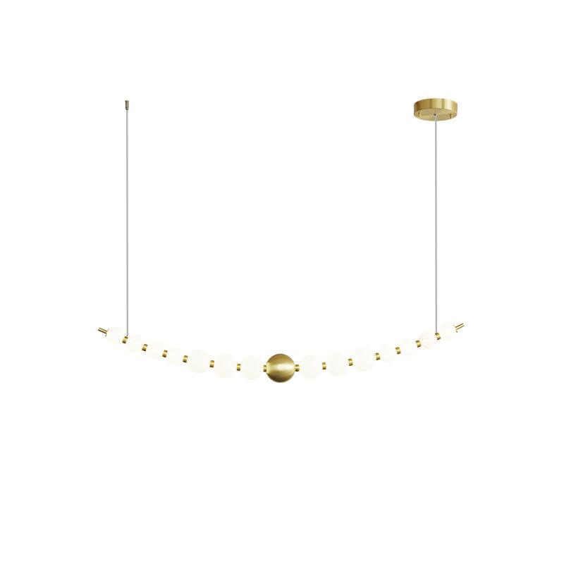 Pearl Chain Pendant Lamp ∅ 49.2″ x H 5.9″ / Dia 125cm x H 15cm / Brass & White / Warm Light Pendant light