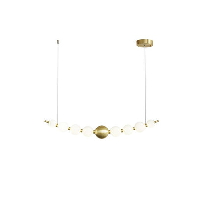 Pearl Chain Pendant Lamp ∅ 31.9″ x H 5.9″ / Dia 81cm x H 15cm / Brass & White / Warm Light Pendant light