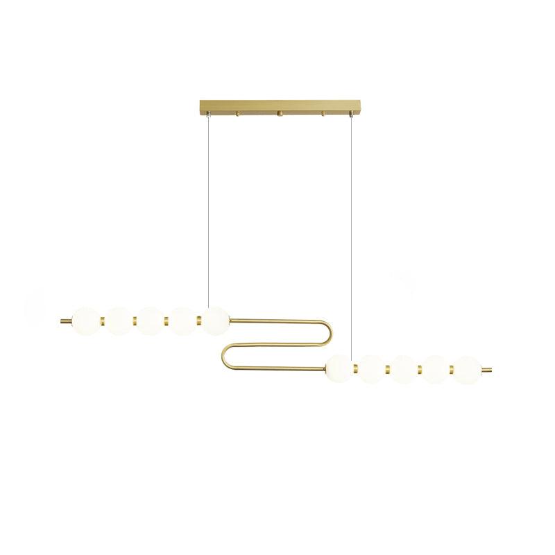 Pearl Chain Pendant Lamp ∅ 47.2″ x H 11.8″ / Dia 120cm x H 30cm / Brass & White / Warm Light Pendant light