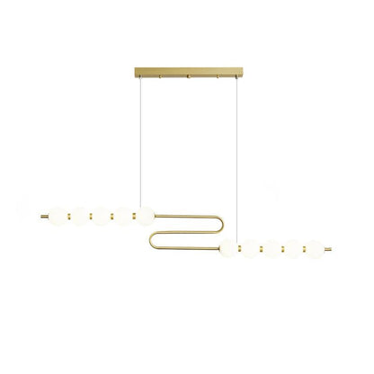 Pearl Chain Pendant Lamp ∅ 47.2″ x H 11.8″ / Dia 120cm x H 30cm / Brass & White / Warm Light Pendant light