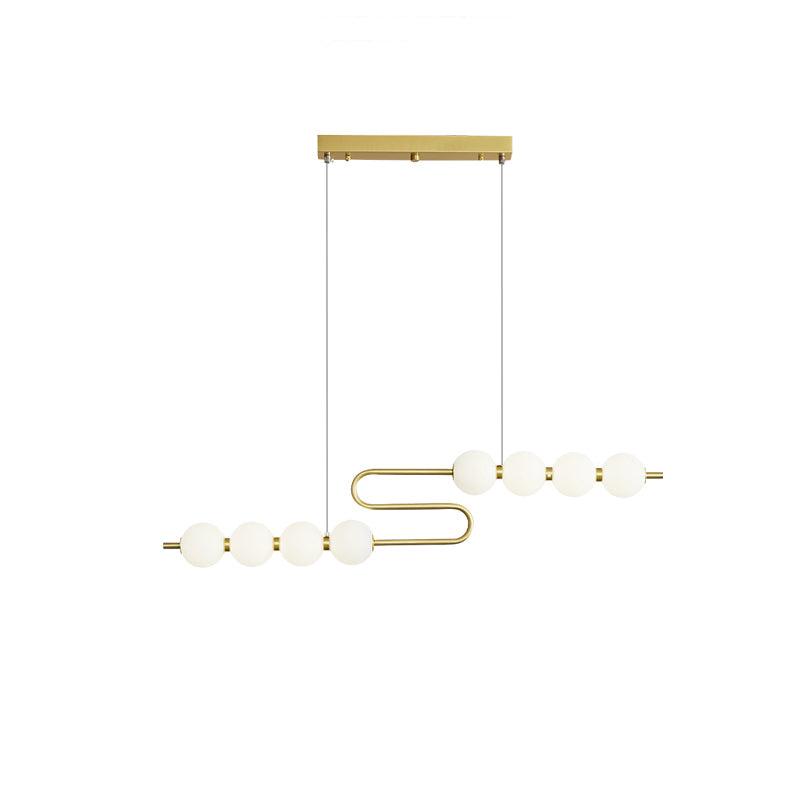 Pearl Chain Pendant Lamp ∅ 31.9″ x H 11.8″ / Dia 81cm x H 30cm / Brass & White / Warm Light Pendant light