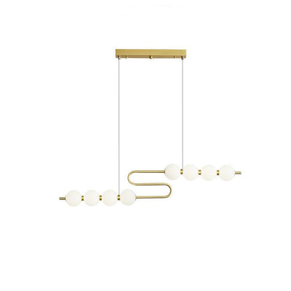 Pearl Chain Pendant Lamp ∅ 31.9″ x H 11.8″ / Dia 81cm x H 30cm / Brass & White / Warm Light Pendant light