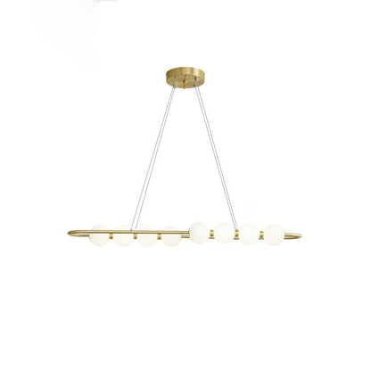 Pearl Chain Pendant Lamp ∅ 33.5″ x H 5.9″ / Dia 85cm x H 15cm / Brass & White / Warm Light Pendant light