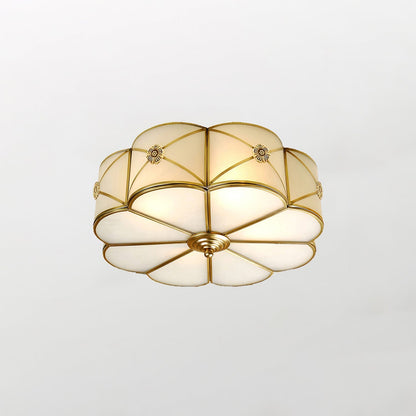 Preston Ceiling Lamp ∅ 17.7″ x H 5.9″ / Dia 45cm x H 15cm / Brass & White Ceiling lamp