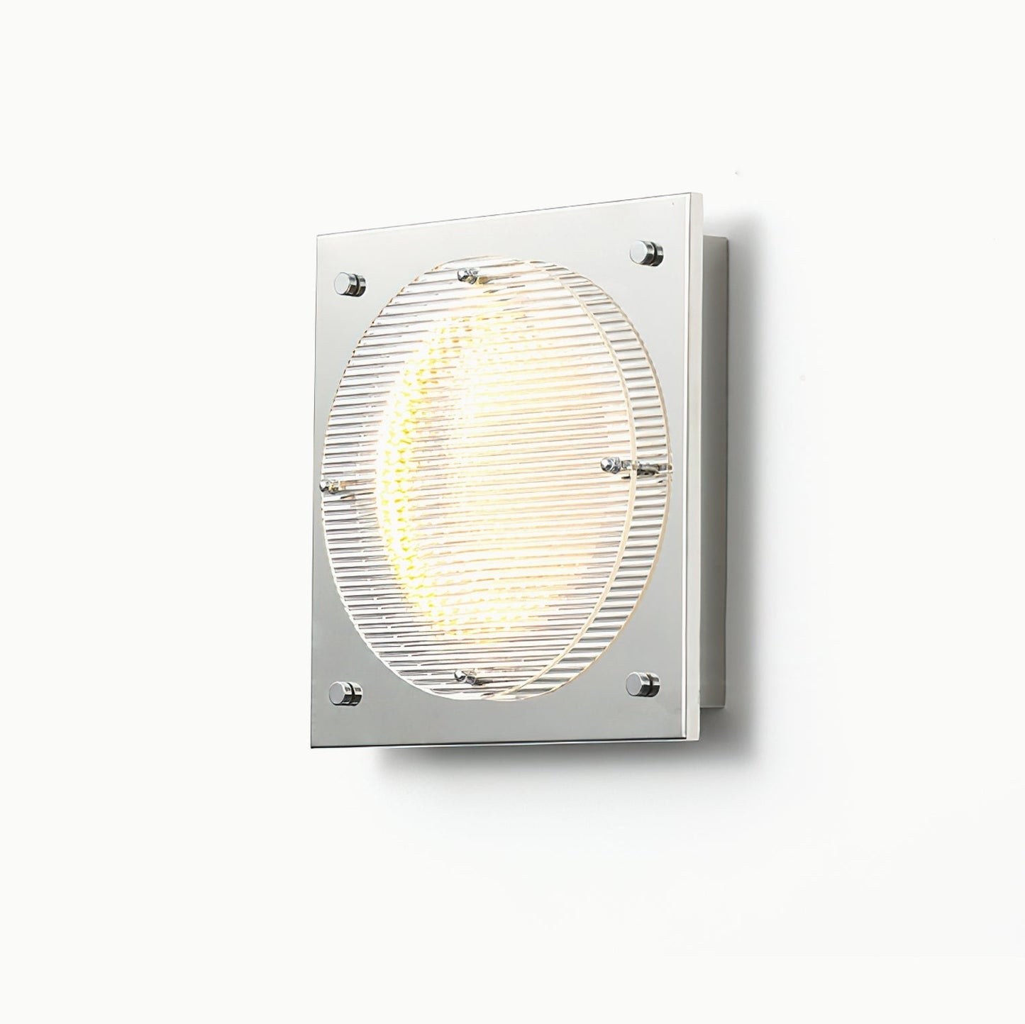 Prism Shield Wall Sconce ∅ 9.4″ x H 9.4″ / Chrome / Warm Light Wall lamp
