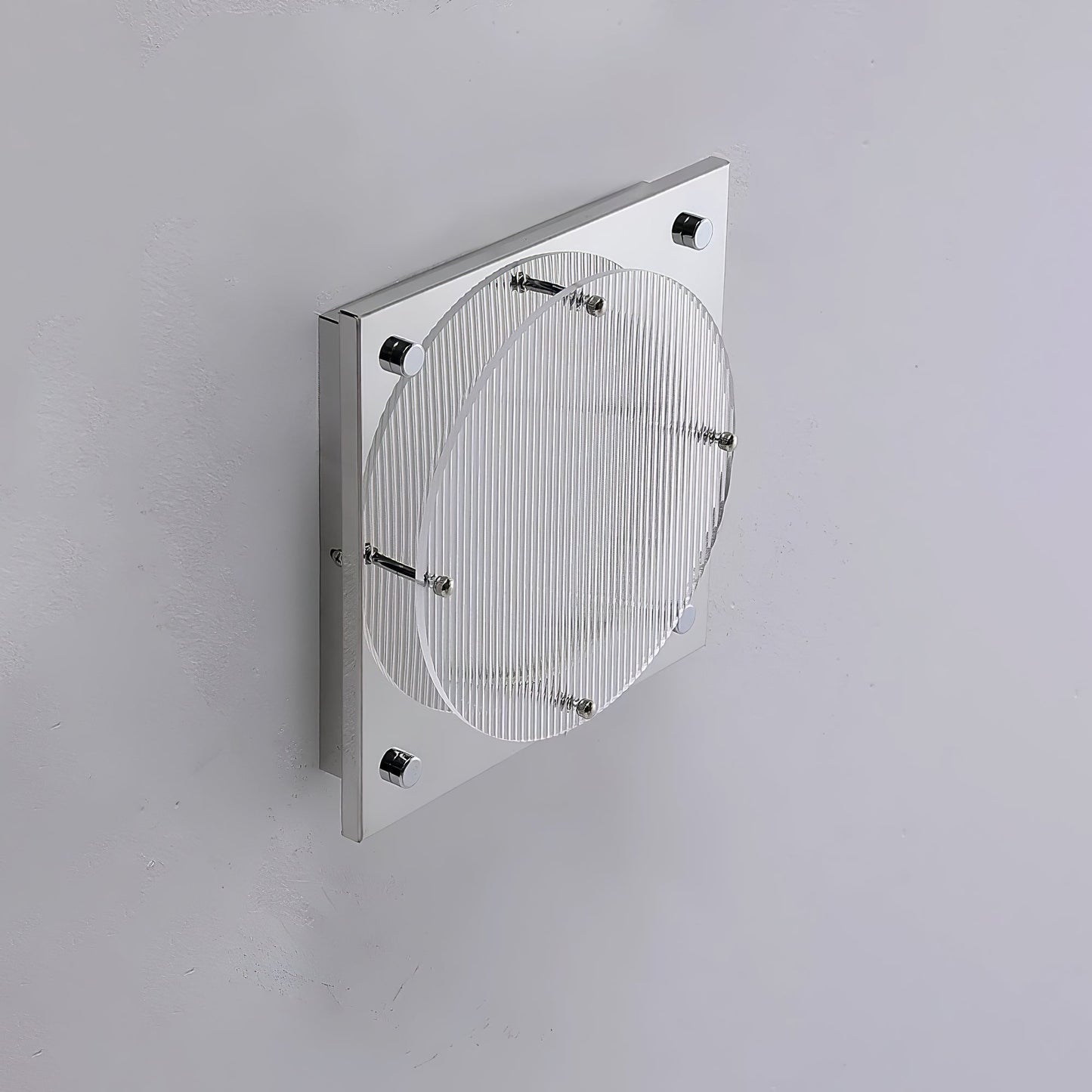 Prism Shield Wall Sconce ∅ 9.4″ x H 9.4″ / Chrome / Warm Light Wall lamp