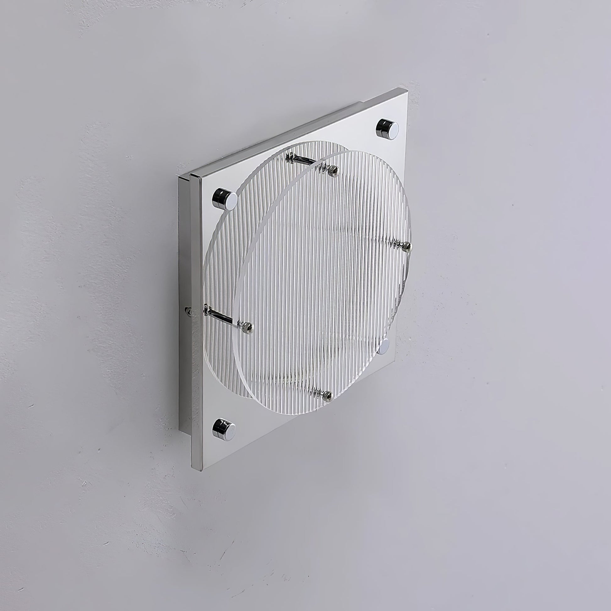 Prism Shield Wall Sconce ∅ 9.4″ x H 9.4″ / Chrome / Warm Light Wall lamp