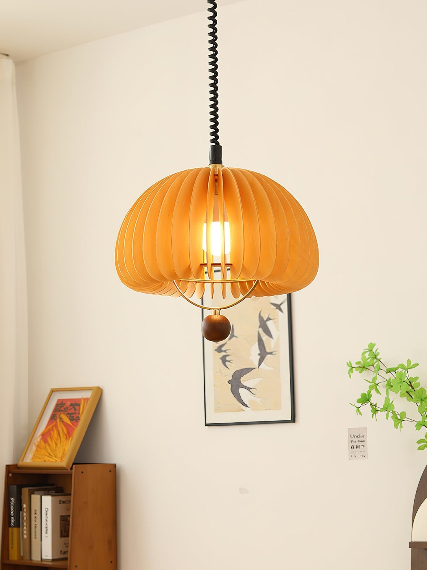 Pumpkin Adjustable Pendant Light ∅ 17.7″ x H 17.7″ / Orange Pendant light