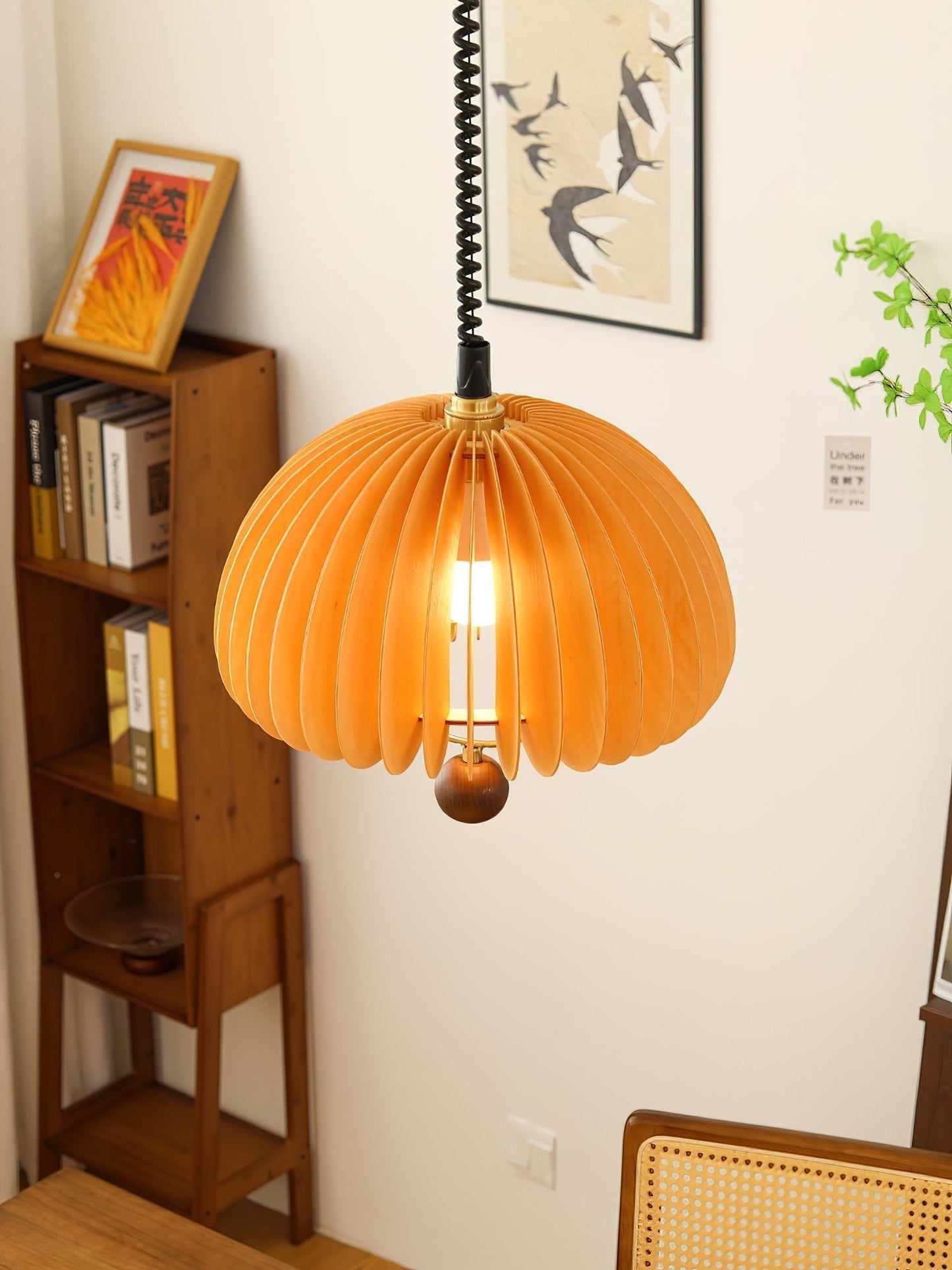 Pumpkin Adjustable Pendant Light ∅ 17.7″ x H 17.7″ / Orange Pendant light