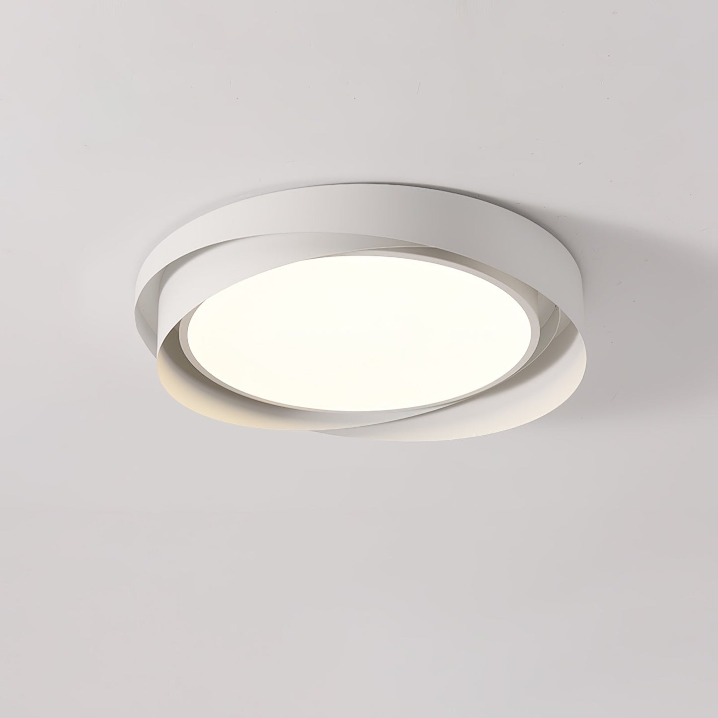Quinn Ceiling Light ∅ 15.7″ x H 3.5″ / Dia 40cm x H 9cm (Power: ~24W) / White & White / Warm Light Ceiling lamp