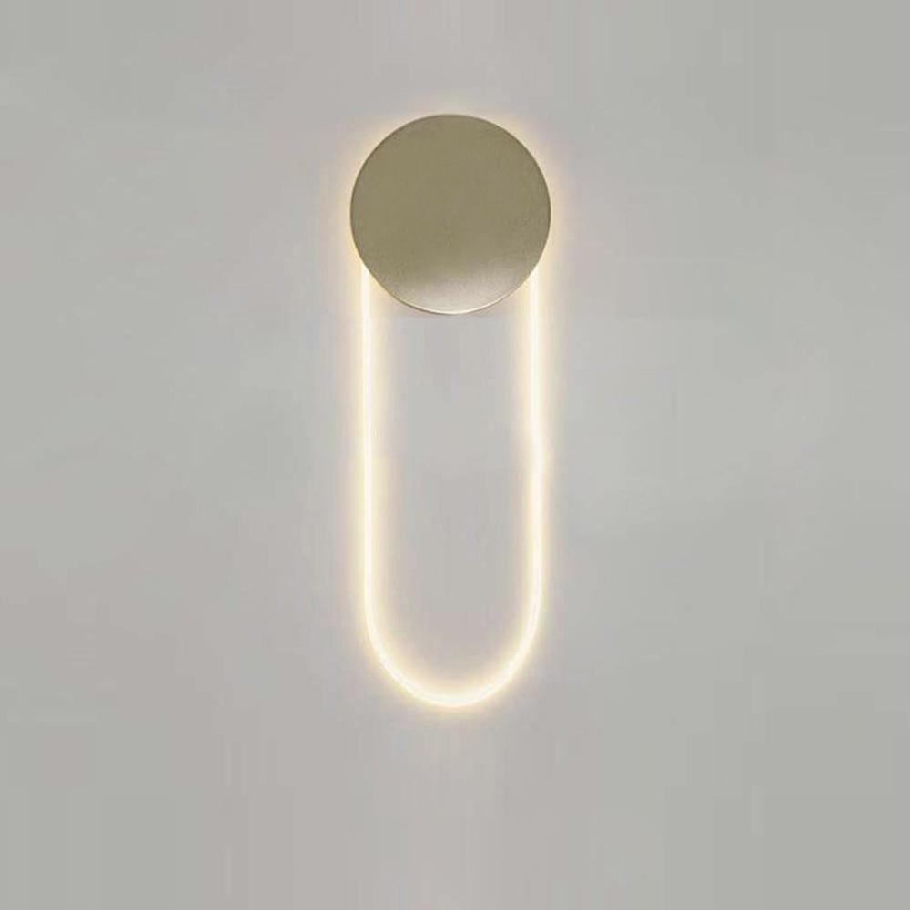 RA Wall Lamp ∅ 9.8″ x H 22″ / Dia 25cm x H 56cm / Gold & White / Warm Light Wall lamp