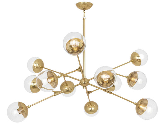 Robert Abbey Celeste 12-Light Modern Brass Globe Sputnik Chandelier